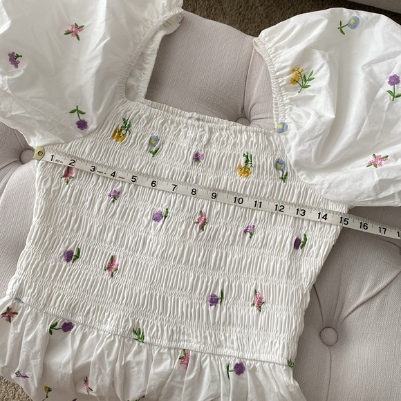 English Factory White Puff Sleeve Dress - Picture 11 of 12